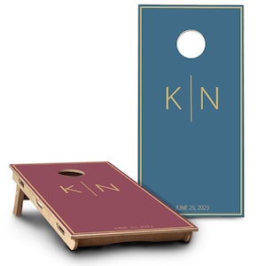 Custom Wedding Cornhole Board Set | Monogram Cornhole Boards | Personalized Bag Toss Board Game | Outdoor Cornhole Game Set |  Lawn Game