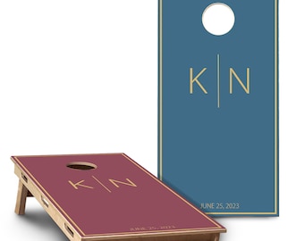 Custom Wedding Cornhole Board Set | Personalized Monogram Lawn Game