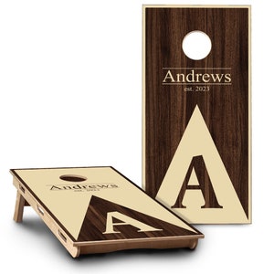 Custom Cornhole Board Set | Monogram Cornhole Boards | Personalized Bag Toss Board Game | Outdoor Cornhole Game Set | Outdoor Lawn Game