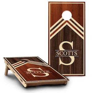 Custom Cornhole Board Set | Monogram Cornhole Boards | Personalized Bag Toss Board Game | Outdoor Cornhole Game Set | Outdoor Lawn Game