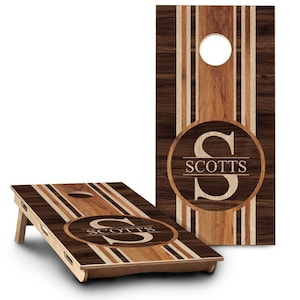 Custom Cornhole Board Set | Monogram Cornhole Boards | Personalized Bag Toss Board Game | Outdoor Cornhole Game Set | Outdoor Lawn Game