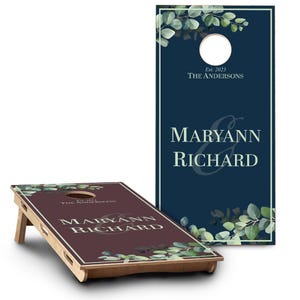 Custom Wedding Cornhole Board Set | Monogram Cornhole Boards | Personalized Bag Toss Board Game | Outdoor Cornhole Game Set |  Lawn Game