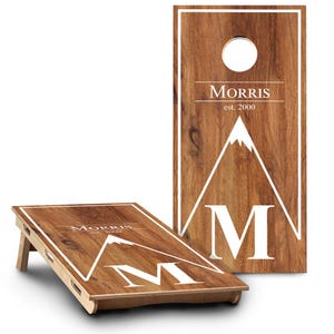 Custom Cornhole Board Set | Monogram Cornhole Boards | Personalized Bag Toss Board Game | Outdoor Cornhole Game Set | Outdoor Lawn Game