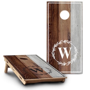 Custom Cornhole Board Set | Monogram Cornhole Boards | Personalized Bag Toss Board Game | Outdoor Cornhole Game Set | Outdoor Lawn Game