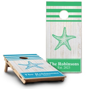 Custom Cornhole Board Set | Beach Cornhole Boards | Personalized Bag Toss Board Game | Outdoor Cornhole Game Set | Outdoor Lawn Game