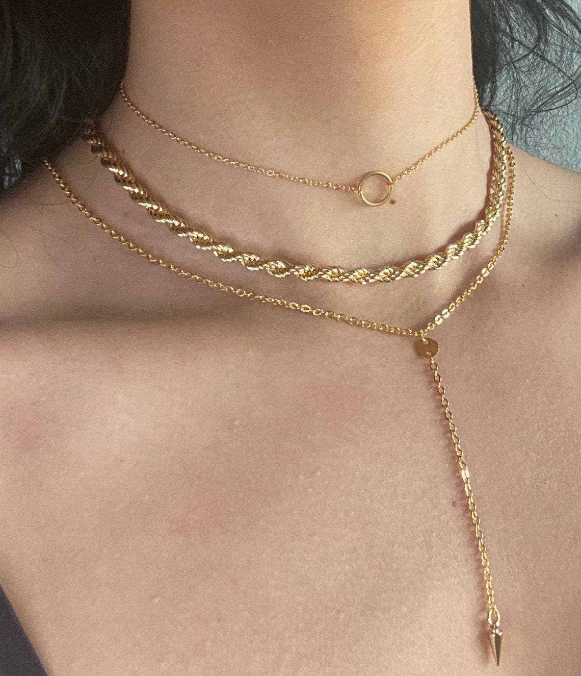 Gold Rope Chain Necklace 18K Gold Filled Necklace Tarnish Etsy