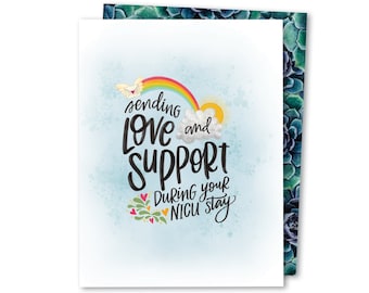 Sending Love During Your NICU Stay | NICU Support Card | Preemie Baby Encouragement Card