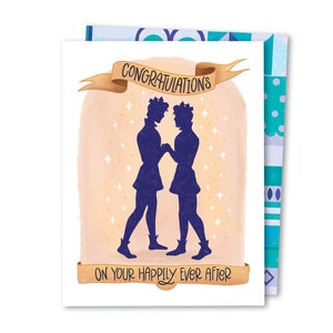 Verlobungs-Märchen | Pride LGBTQ Hochzeitskarte | Liebe ist Liebe Karte | Gay Bisexual Transgender Queer Pride Verlobungskarte | LGBTQIA+ Karte