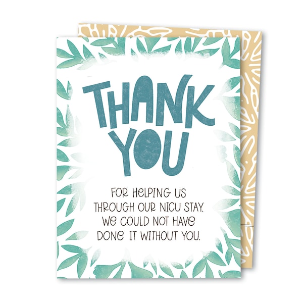 Nicu Thank You Card Etsy