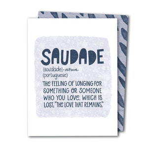 Tarjeta portuguesa Saudade / Tarjeta de simpatía por el duelo por aborto espontáneo / Tarjeta de pérdida infantil / Tarjeta de duelo del bebé / Tarjeta de pérdida del bebé / Tarjeta de pérdida del embarazo