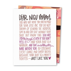 Dear NICU Mama | Neonatal Intensive Care Unit | NICU Support Card | NICU Inspirational Card | Mother's Day Card | Empathy Card