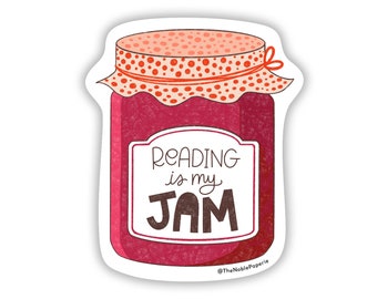 Reading is my Jam Aufkleber | Gelesen werden | Bücherwurm Sticker | Buch Geschenk | Bücherwurm Geschenk | Leseratte | TBR Sticker | Buchliebhaber Sticker