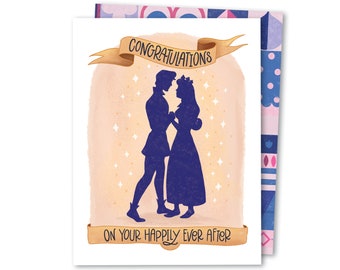 Fairy Tale Wedding | Engagement Card | Card For Husband / Wife / Fiancé / Partner | Cute Wedding Happily Ever After Card | Fairy Tale Engage