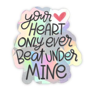 Your Heart Under Mine | Miscarriage Sun Catcher | Sympathy Gift | Infant Loss Window Cling | Baby Bereavement | Baby Loss | Pregnancy Loss