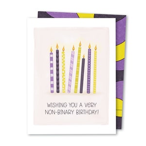 Cumpleaños no binario / Feliz nacimiento no binario ellos / Tarjeta de cumpleaños LGBTQIA / Tarjeta para ellos / Tarjeta de cumpleaños queer / Cumpleaños gay / Los pronombres importan