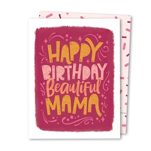Joyeux anniversaire belle maman | Anniversaire de maman | Belle carte d’anniversaire | Carte BDay lumineuse | Carte rose rouge magenta | Anniversaire fantaisiste amusant