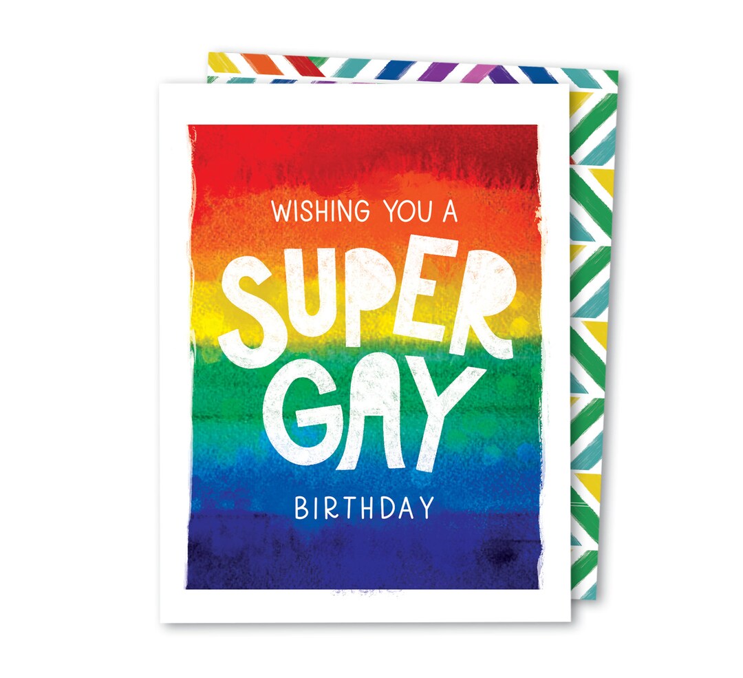 Super Gay Birthday Card LGBTQIA Birthday Gay Lesbian Transfender Queer