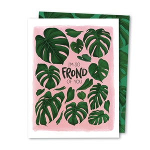 Alors fronde de toi | Carte mignonne de Saint-Valentin de plante de Monstera | Carte du jour de l’amour | Amoureux des plantes Plante Maman Plante Papa | Carte de vœux des amoureux des plantes