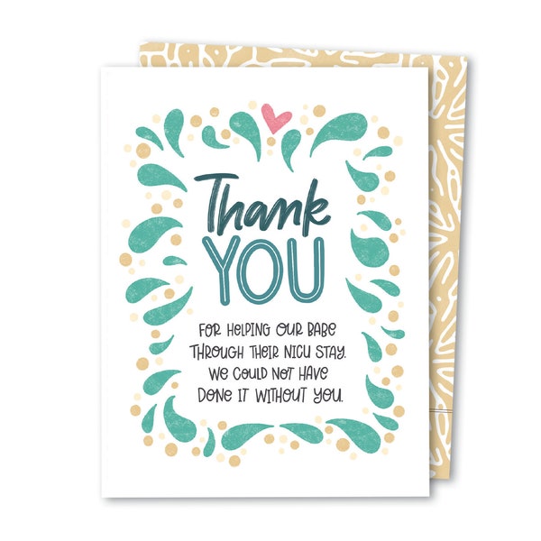 Nicu Thank You Card Etsy