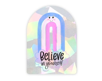 Believe In Yourself Rainbow Suncatcher - Raamsticker LGBTQ Pride
