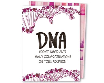 DNA-Adoptionskarte • Herzlichen Glückwunsch zu Ihrer Adoption • Stolze neue Eltern-Begrüßung