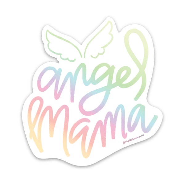 Engel Mama | Fehlgeburt Holographischer Aufkleber | Sympathie Regenbogen Vinyl Aufkleber | Kleinkind Verlust Trauer | Baby Verlust Schwangerschaft Verlust Geschenk
