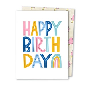 Happy Rainbow Birthday | Pride Trans LGBTQ Birthday Card | Lesbian Gay Bisexual Transgender Queer Pride Bday Card | LGBTQIA Birthday Card