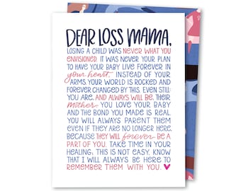 Dear Loss Mama | Mother'a Day Miscarriage Sympathy | Infant Loss Card | Baby Grief Bereavement Card | Baby Loss Card | Pregnancy Loss Card
