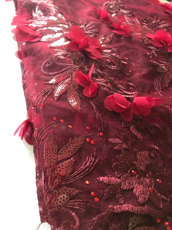 Tulle dentelle avec fleur 3D des et perles appliques et des 3D paillettes pour mariage nigérian et africain 450c73 Tulle dentelle avec fleur 3D des et perles appliques et des 3D paillettes pour mariage nigérian et africain 450c73