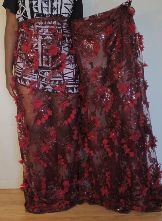 Tulle dentelle avec fleur 3D des et perles appliques et des 3D paillettes pour mariage nigérian et africain 450c73 Tulle dentelle avec fleur 3D des et perles appliques et des 3D paillettes pour mariage nigérian et africain 450c73