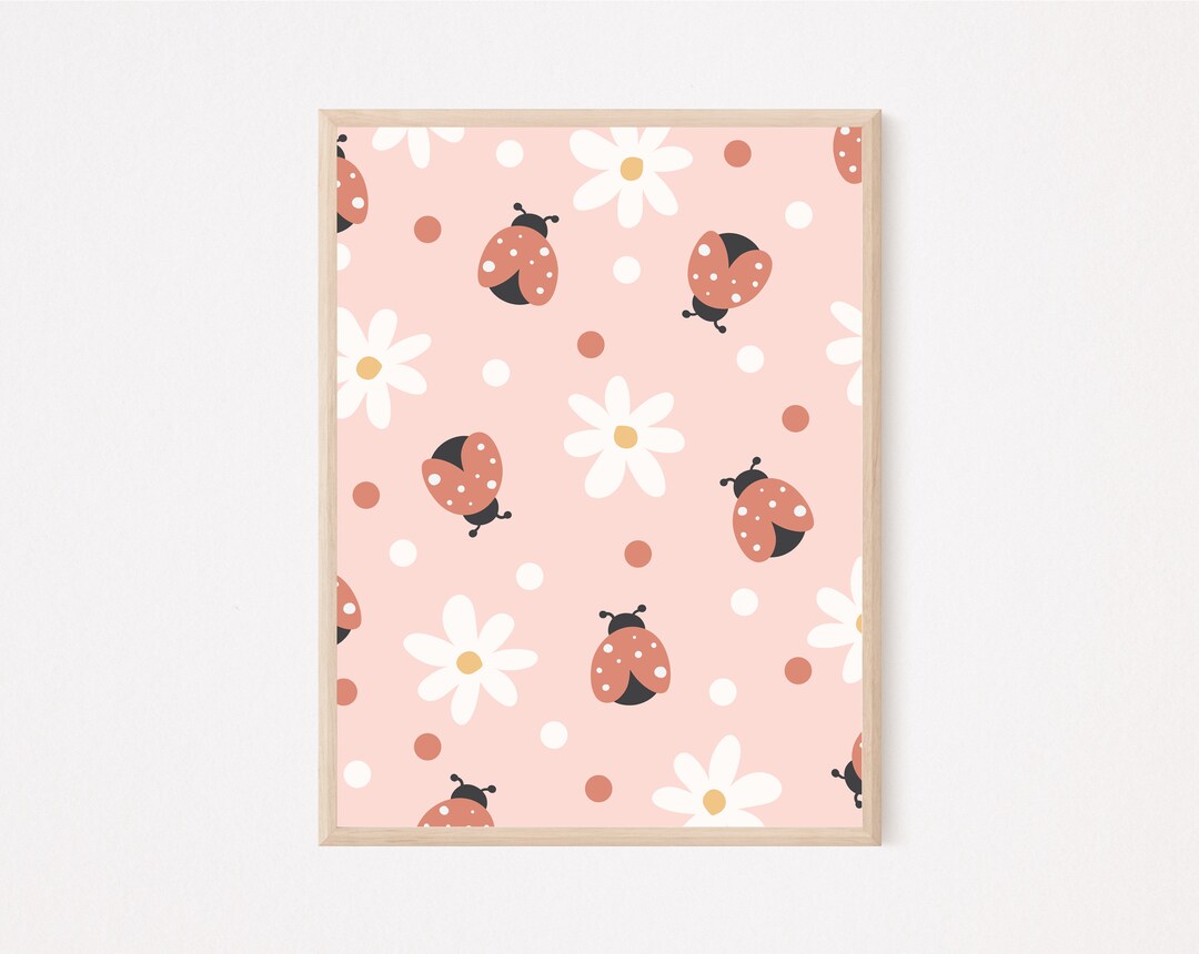 Print | Ladybug Flower | Nursery Decor | Nursery Wall Art | Boho Wall ...