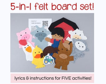 Old MacDonald Felt Board Story for Librarian Storytime, Preschool and Kindergarten Teacher Circle Time Farm Song