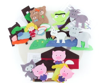 Felt Board Stories Teacher Pack: Goldilocks, Three Pigs & Billy Goats Gruff
