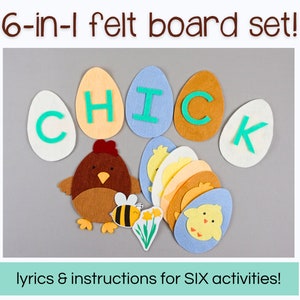 Ten Chicks Spring Felt Board Story Circle Time Activity Hen and Chicks Spring Circle Time Flannel Board Activity image 1