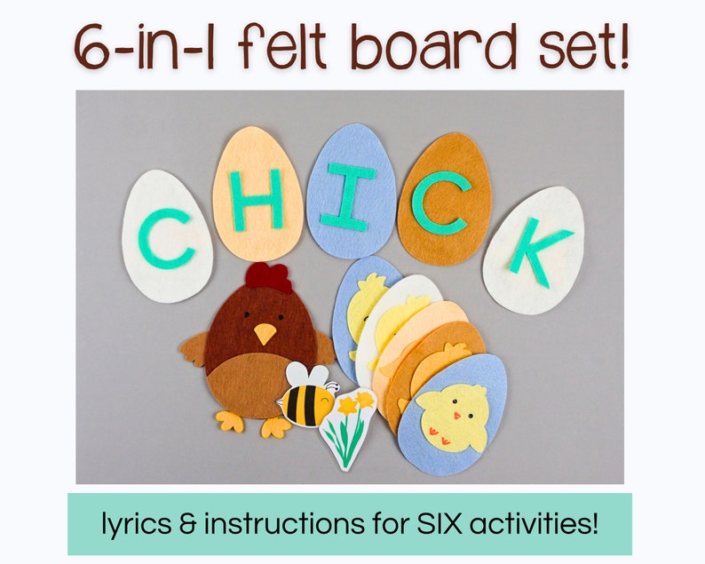 Ten Chicks Spring Felt Board Story Circle Time Activity Hen and Chicks Spring Circle Time Flannel Board Activity image 1