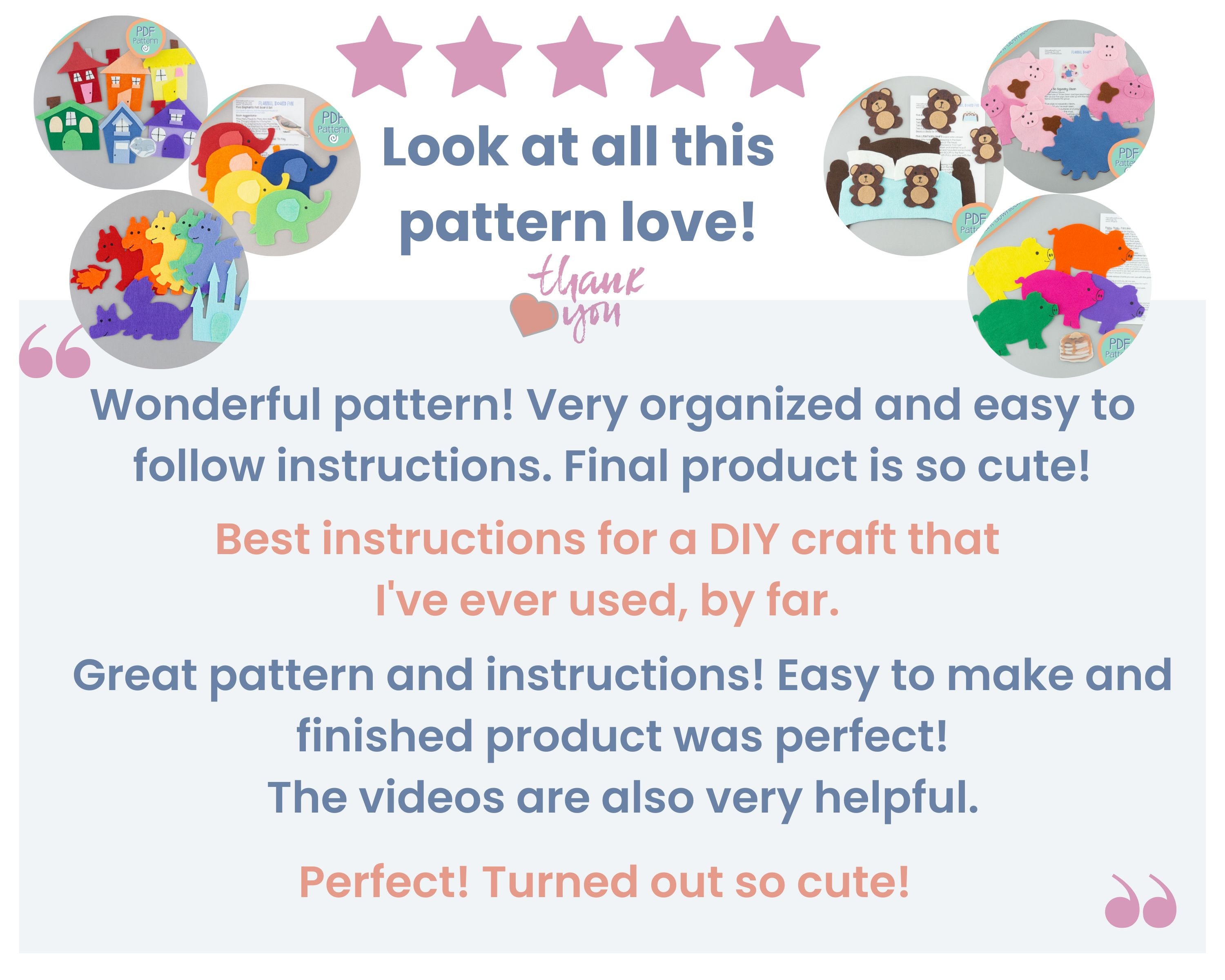 Five Bears in the Bed Felt Board Pattern: Story Time DIY (PDF Pattern ...