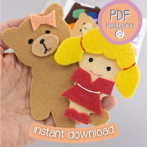 The Three Bears PDF PATTERN | Goldilocks Instant Download Pattern for Preschool Circle Time | Play and Learn at Home Activity