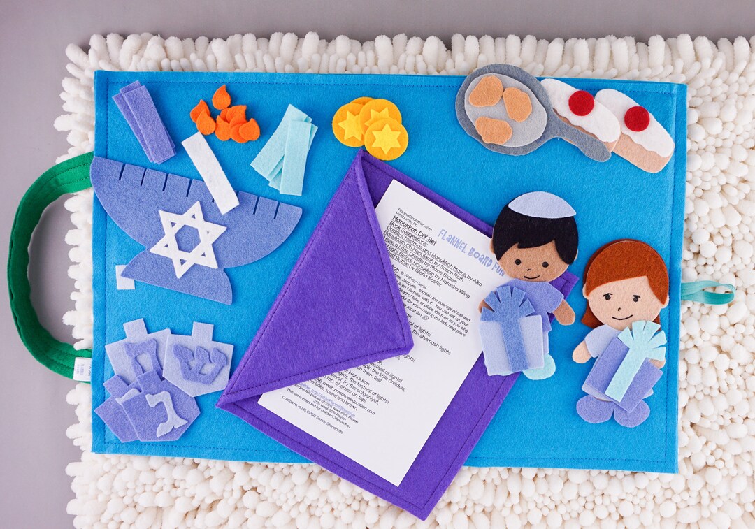 Hanukkah Felt Board Story and Felt Menorah Toy A Quiet Book or Busy ...