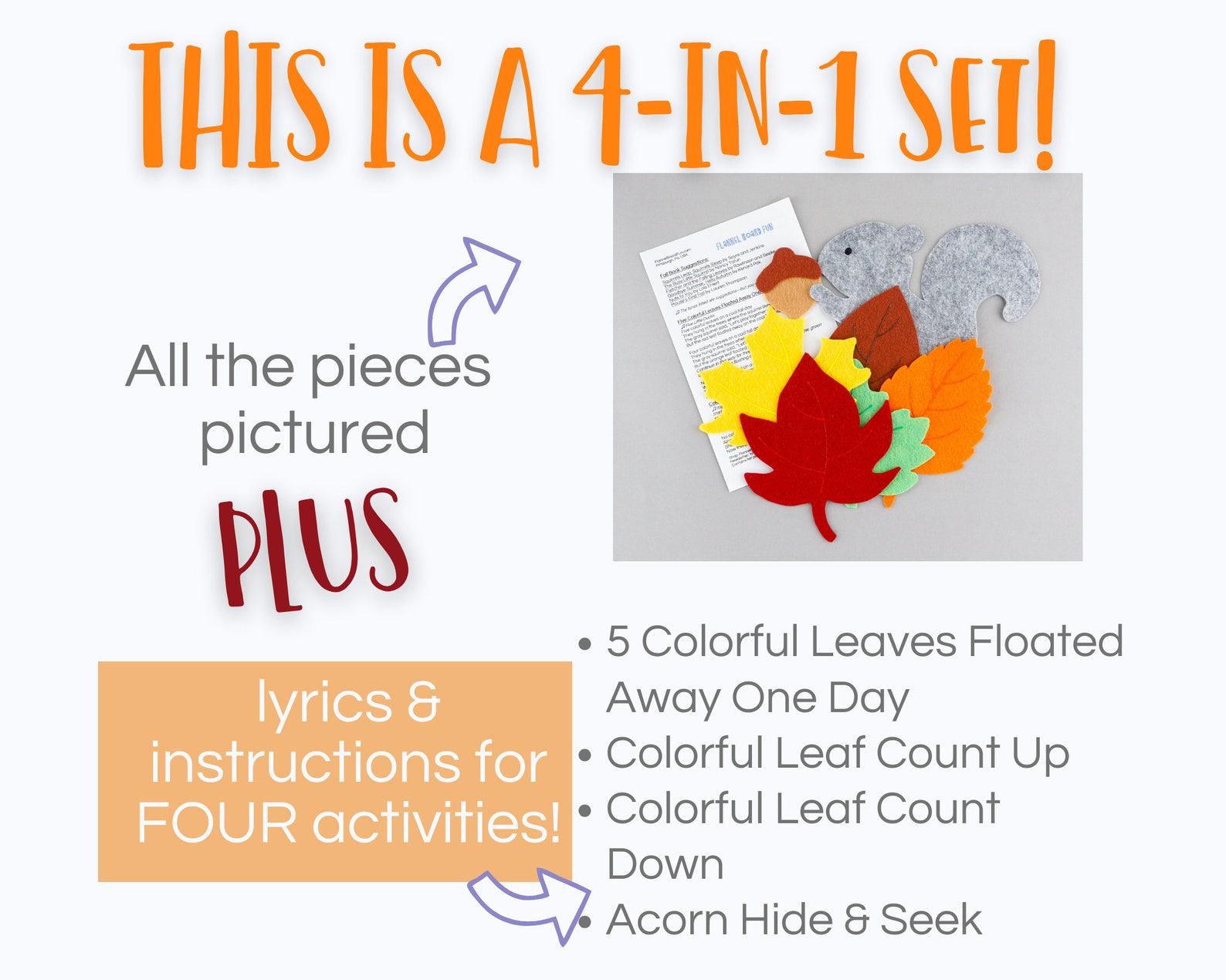 Fall Leaves Felt Board Story: Squirrel & Acorn Hide and Seek - Etsy