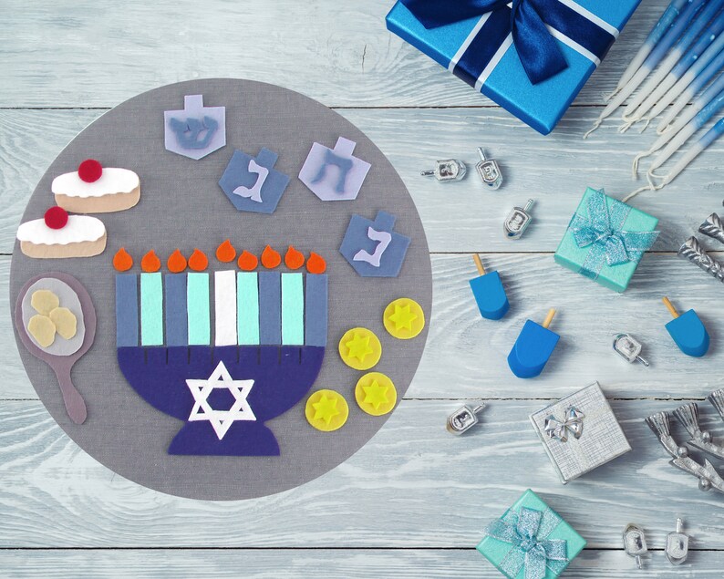 Hanukkah or Chanukah Felt Menorah Toy for Kids Jewish Holiday Etsy