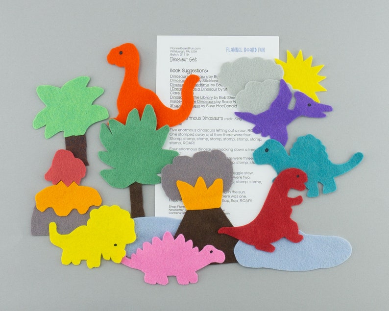 Dinosaur Circle Time Felt Board Set Online Storytime Flannel Etsy