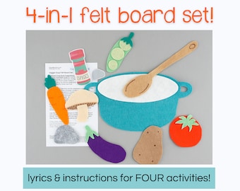 Historia de Stone Soup en tablero de fieltro: Actividad de círculo