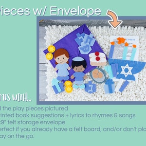 Hanukkah Felt Board Story and Felt Menorah Toy A Quiet Book or Busy ...