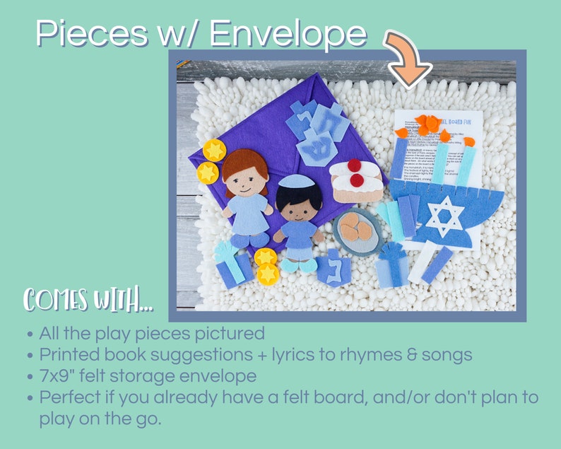 Hanukkah Felt Board Story and Felt Menorah Toy A Quiet Book - Etsy