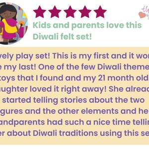 4-in-1 Felt Board Diwali Story Set with Multiple Songs and Games Preschool Kids Diwali Gift Diwali Flannel Board Set for Kindergarten image 8