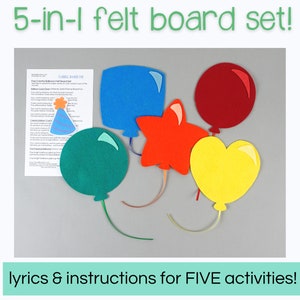 Colorful Balloons Felt Board Story: Preschool Circle Time, 5 Rhymes