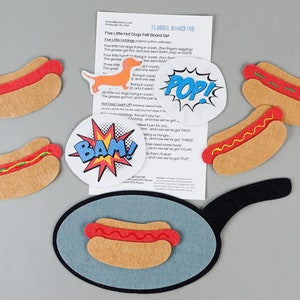 Five Hot Dogs Felt Board Story | 5-in-1 Felt Board Story | Preschool ...