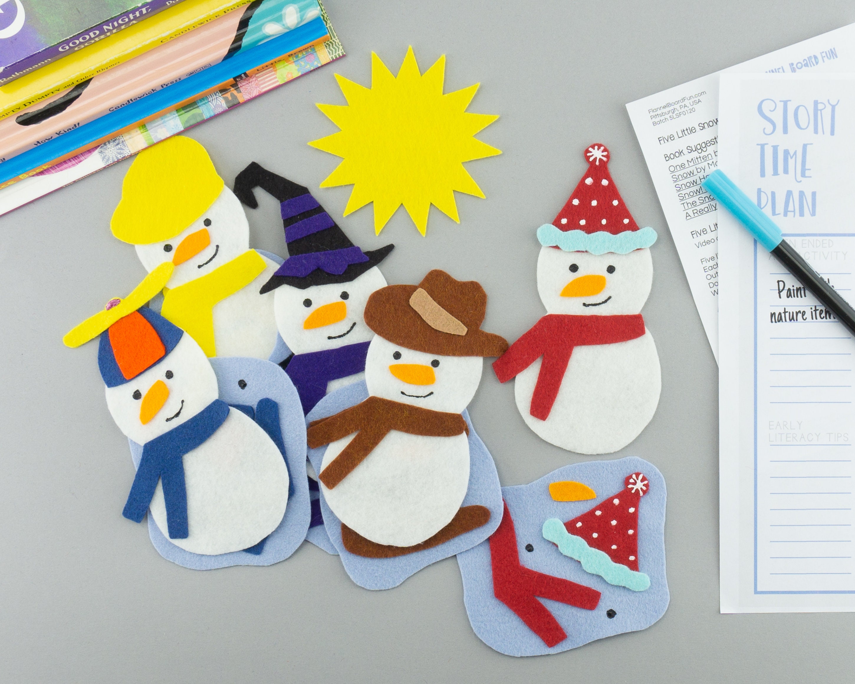 Felt Board Story Snowman Set For Librarians And Preschool Etsy