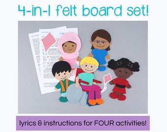 Multicultural Kids Felt Board Story for Circle Time | Flannel Board Story Inclusive All Together Kindness and Friendship Felt Story