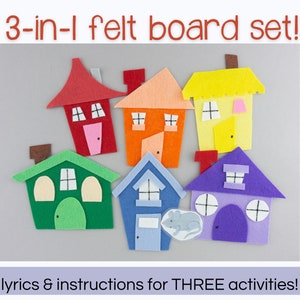 Little Mouse 3-in-1 Felt Board or Flannel Board Story Song and Game for Librarian, Preschool Teacher & Toddler Teacher, Story Time Resource Mouse/House Set only